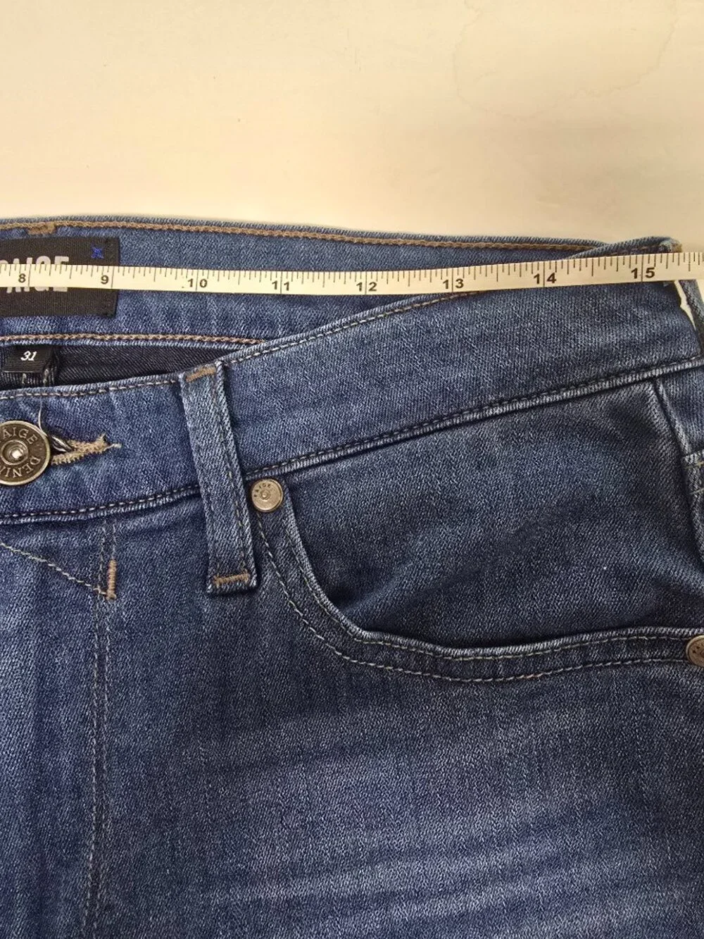 PAIGE Lennox Slim Jeans Size 31 Medium Wash Denim Men